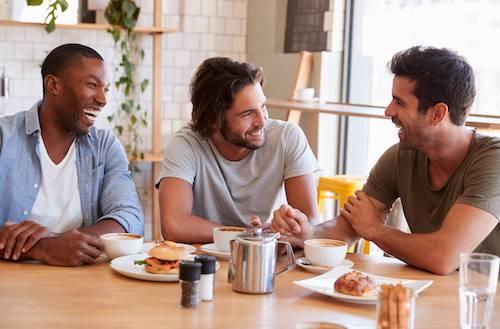 A group of friends at a coffee shop