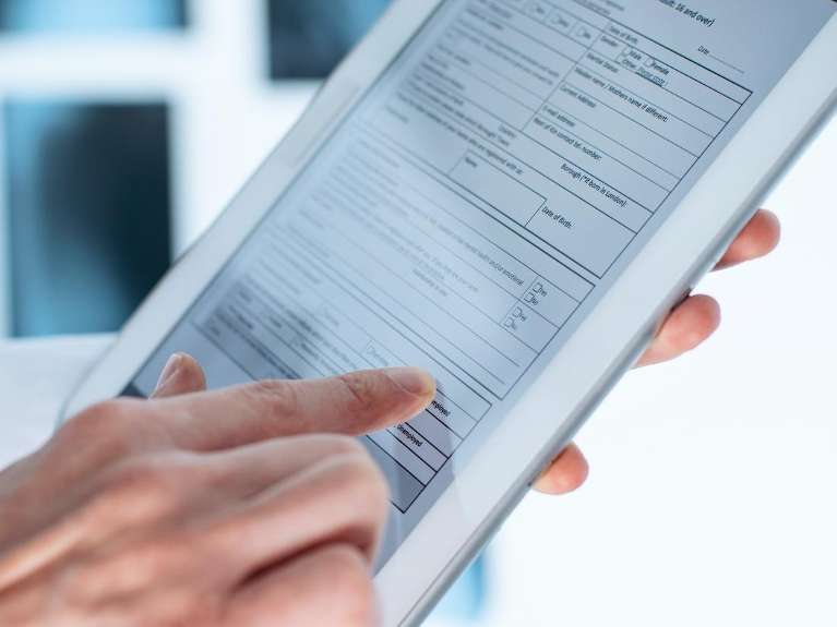 Digital Records on a tablet